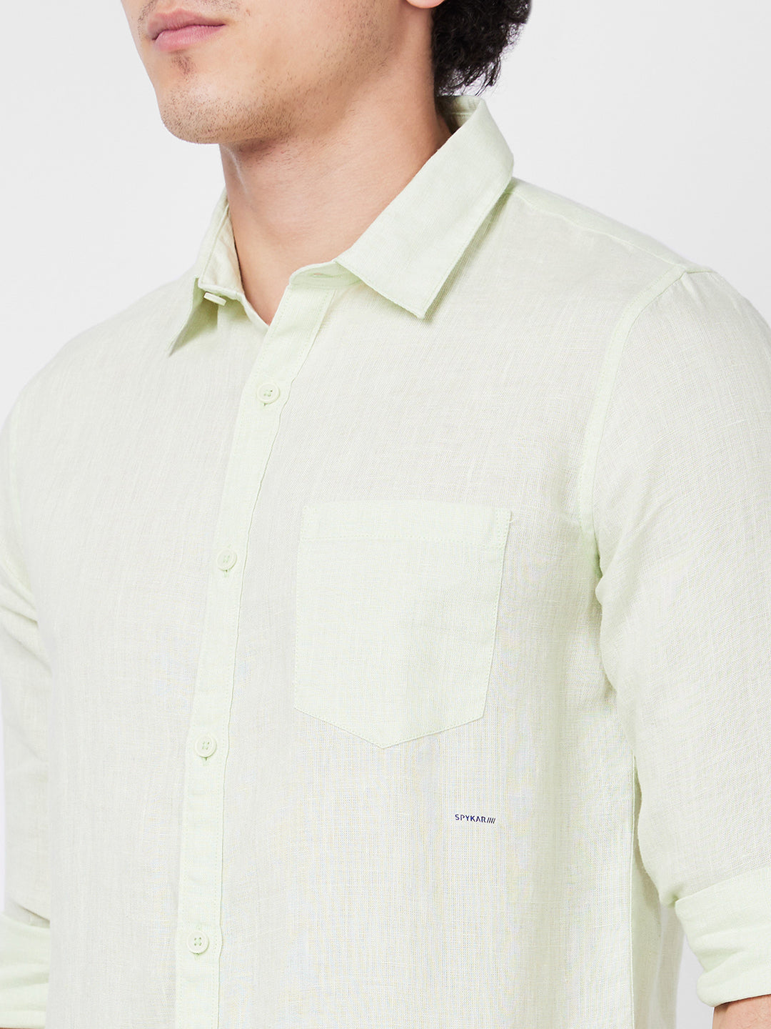 Spykar Green SOLID FULL SLEEVE Shirt For Men