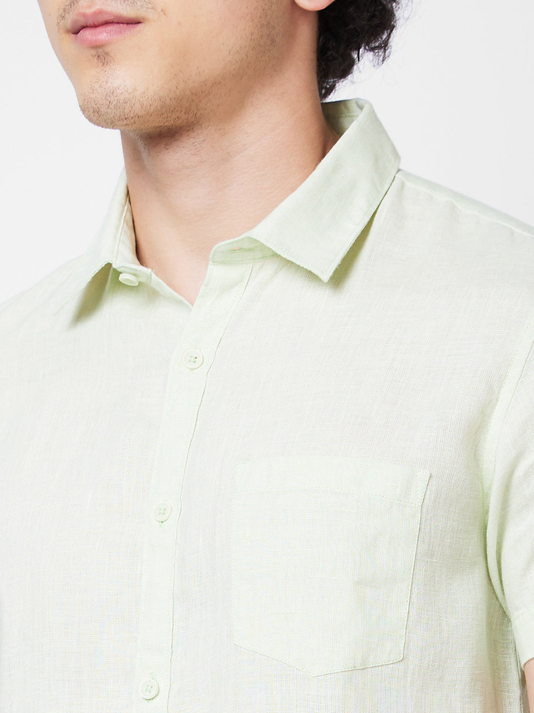 Spykar Green SOLID HALF SLEEVE Shirt For Men