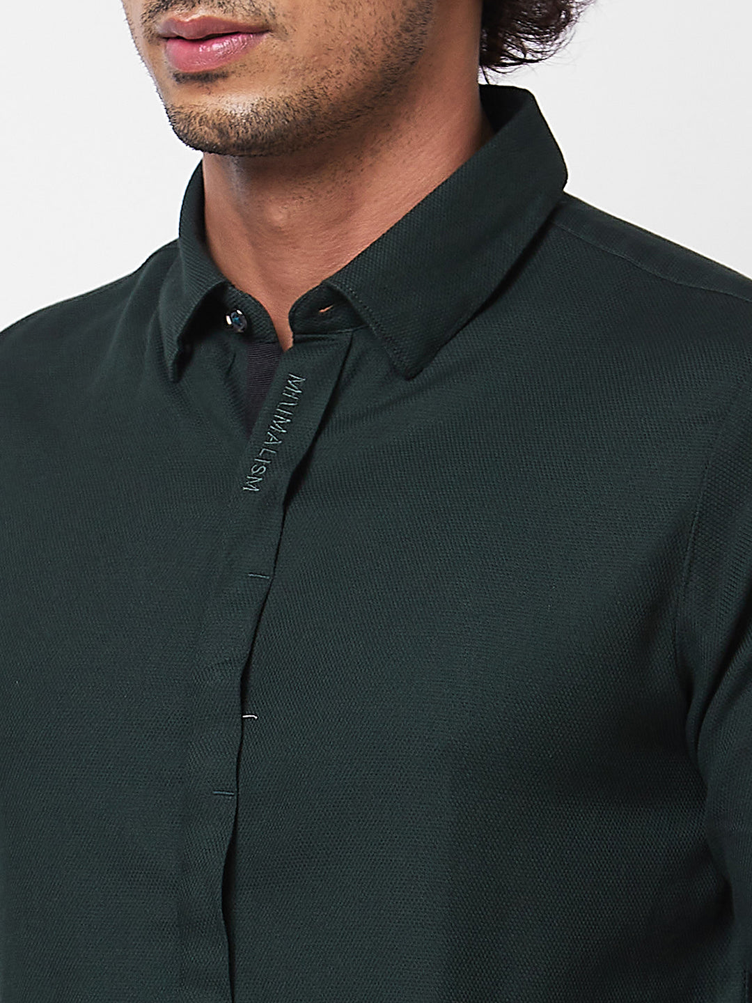 Spykar Green SOLID FULL SLEEVE Shirt For Men