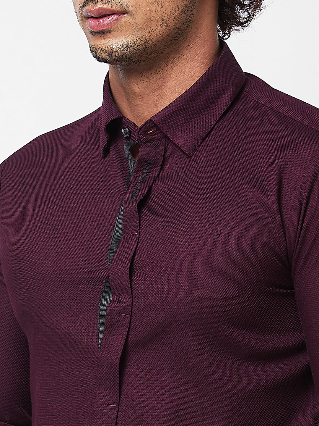 Spykar Red SOLID FULL SLEEVE Shirt For Men