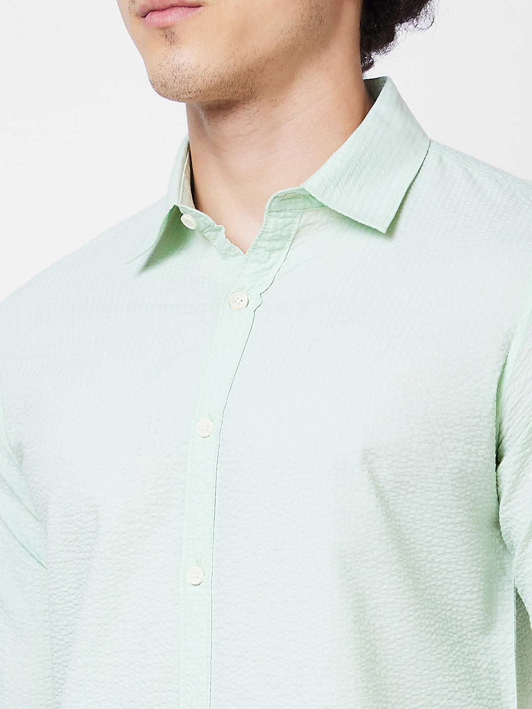 Spykar Green SOLID FULL SLEEVE Shirt For Men