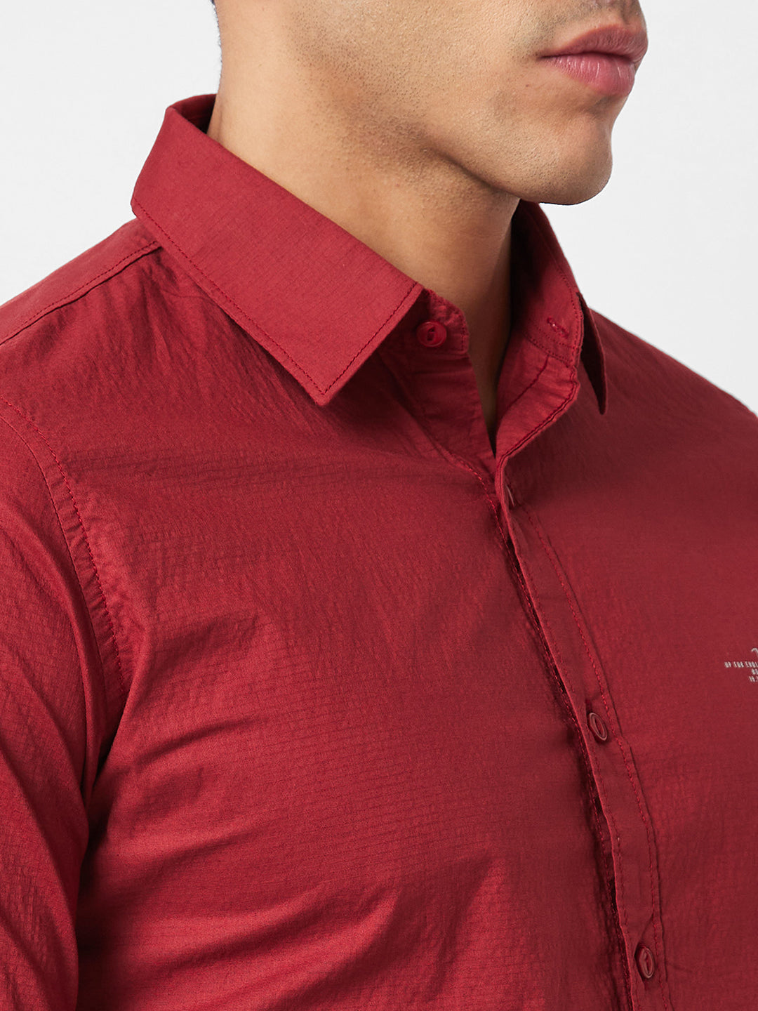 Spykar Red Solid Shirt For Men