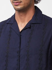 Spykar Blue SOLID HALF SLEEVE Shirt For Men