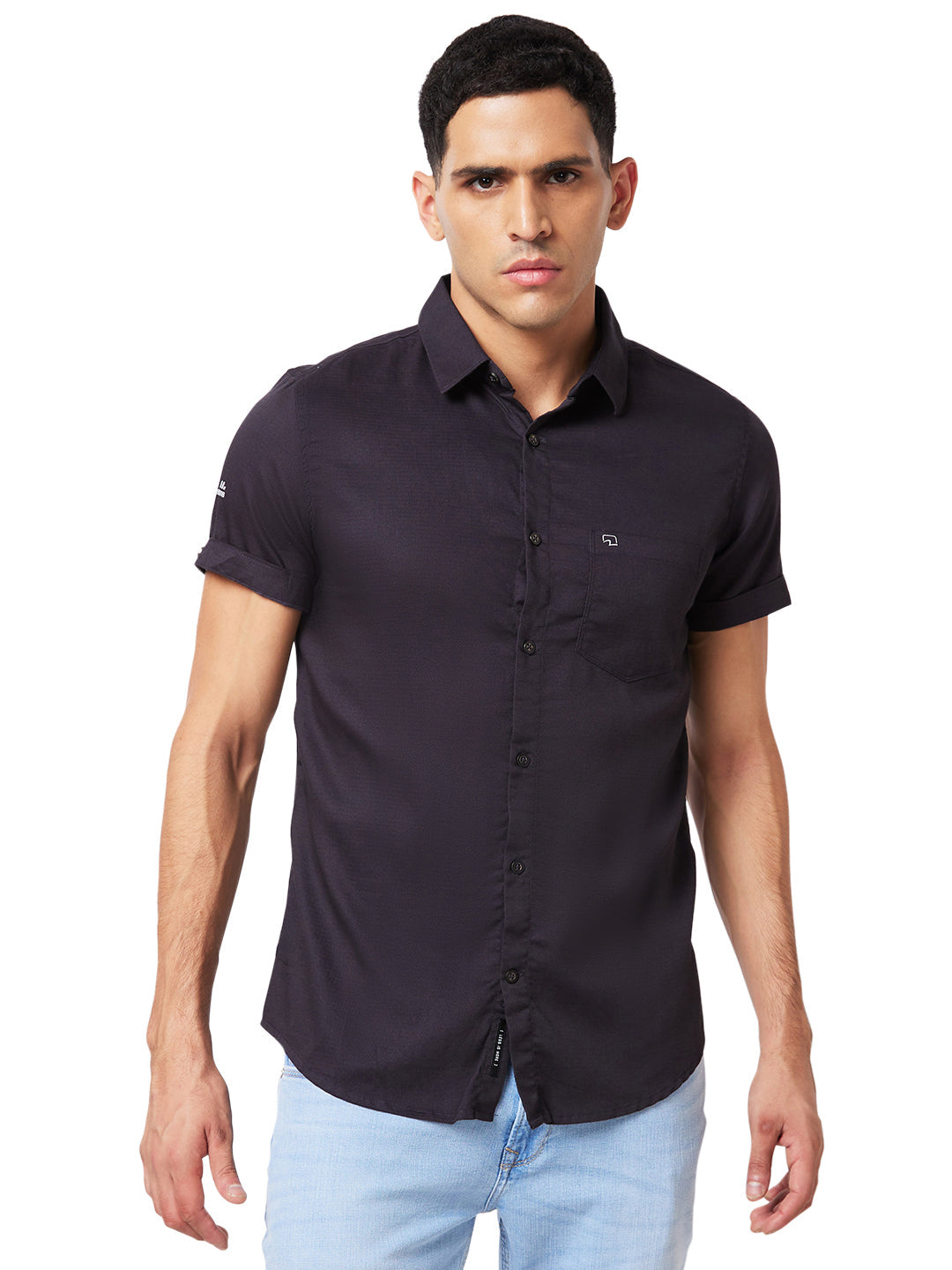 Spykar Grey Solid Shirt For Men