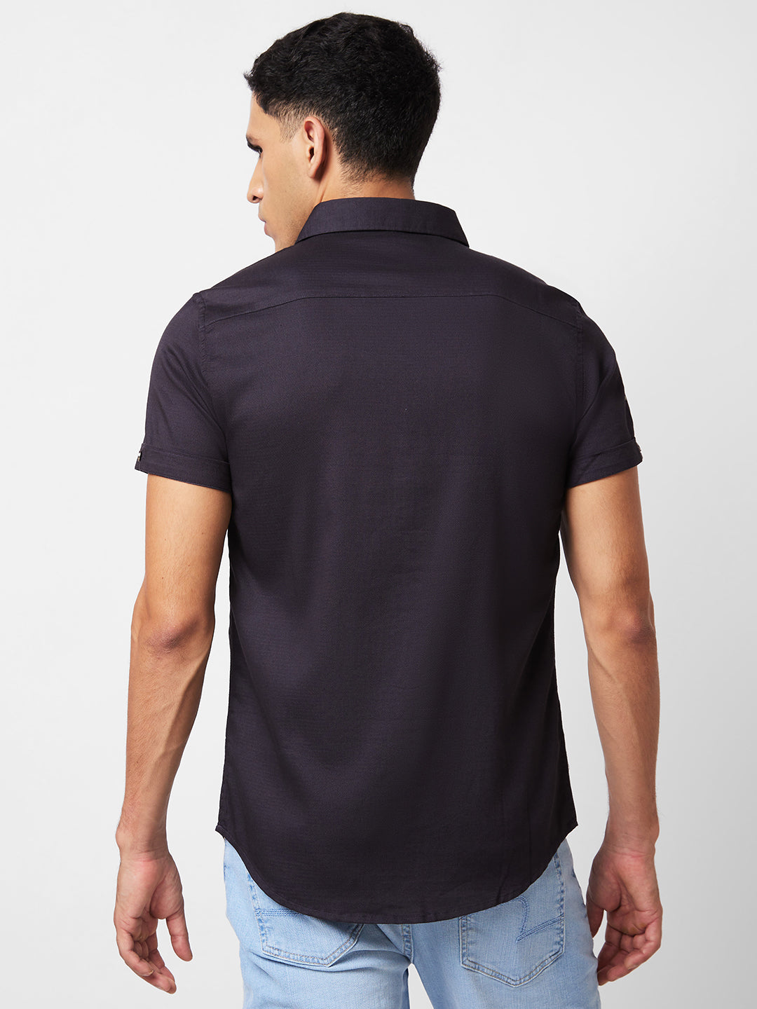 Spykar Grey Solid Shirt For Men