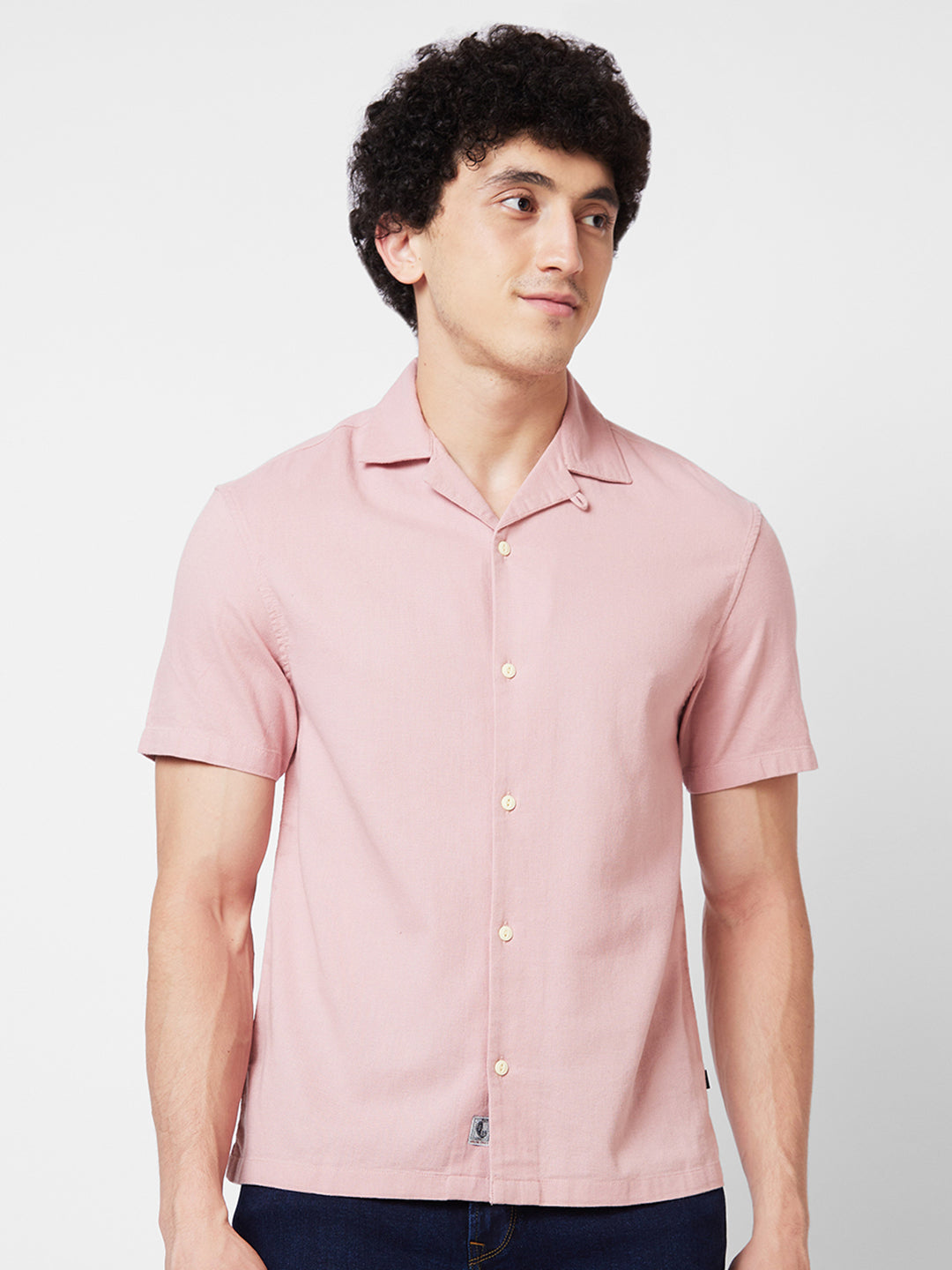 Spykar Pink SOLID HALF SLEEVE Shirt For Men