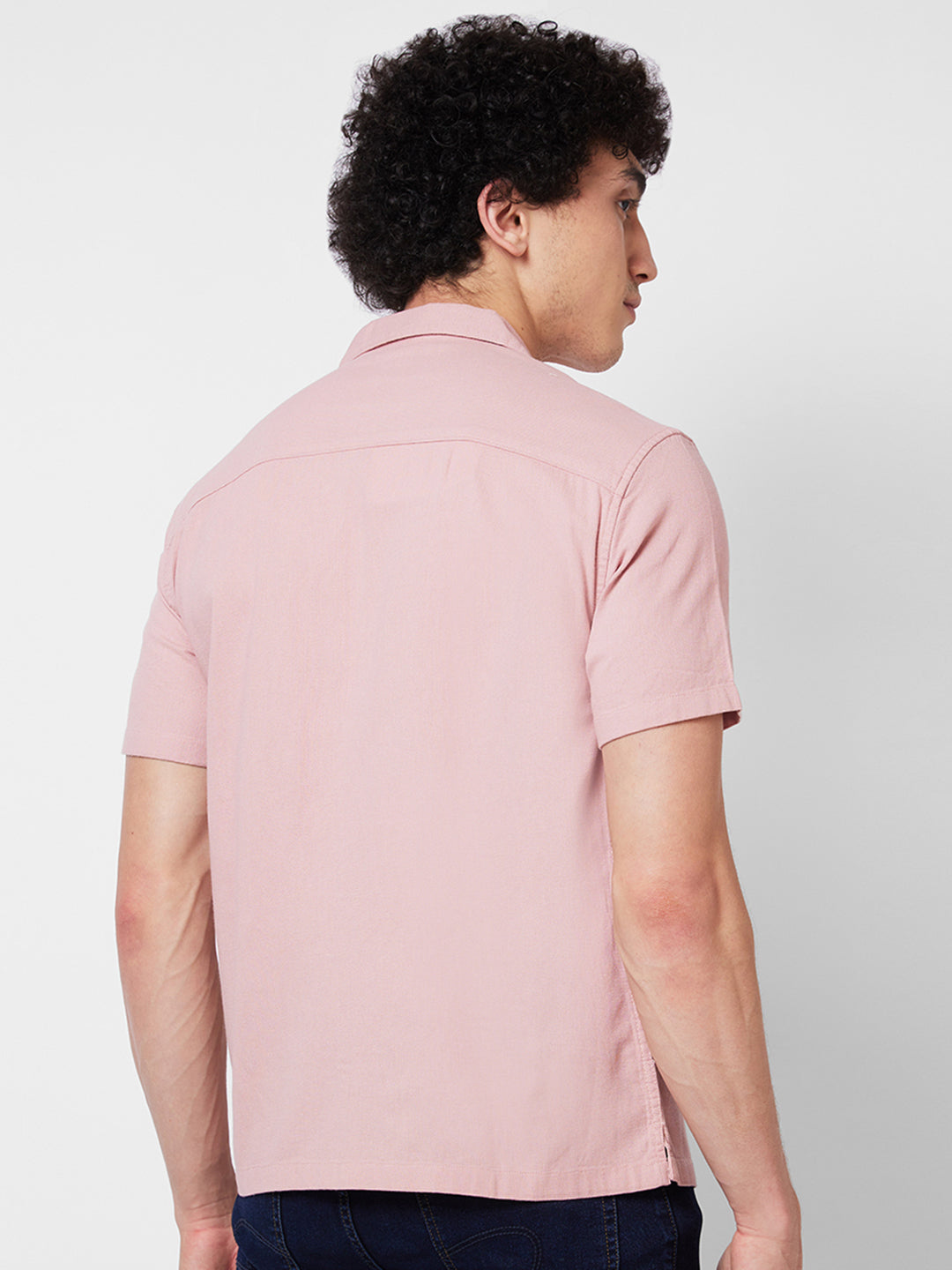 Spykar Pink SOLID HALF SLEEVE Shirt For Men