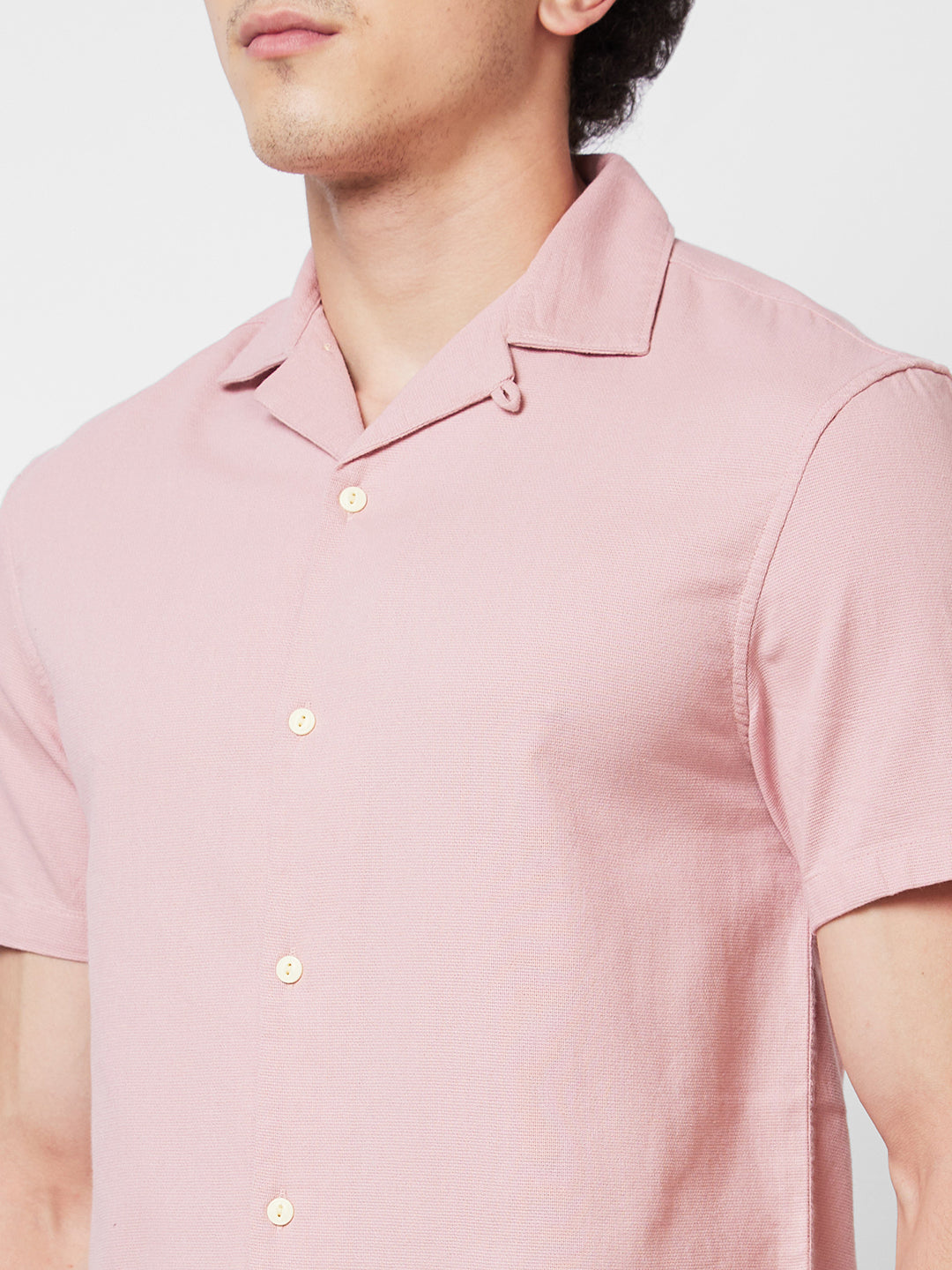 Spykar Pink SOLID HALF SLEEVE Shirt For Men