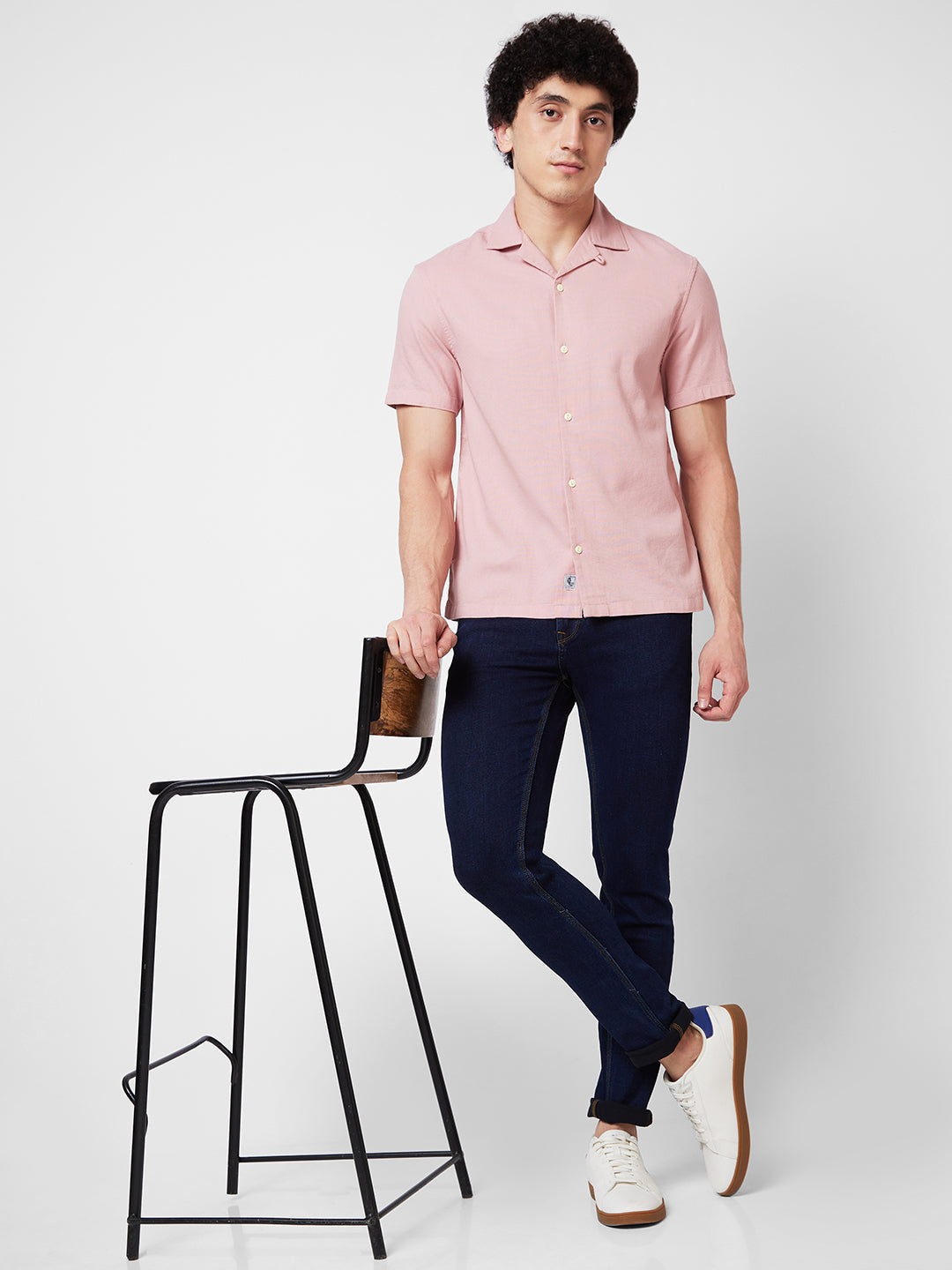 Spykar Pink SOLID HALF SLEEVE Shirt For Men