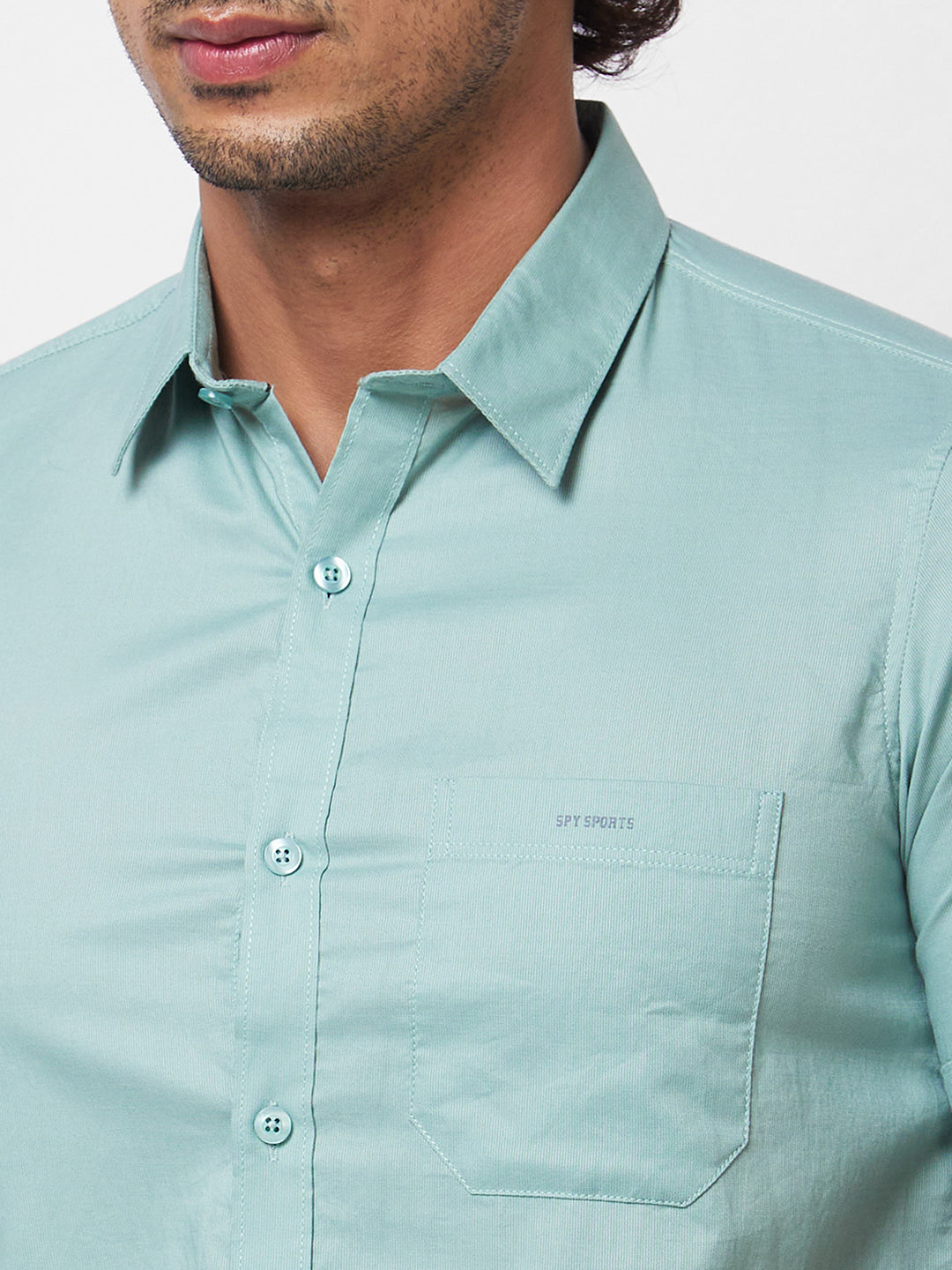 Spykar Green SOLID HALF SLEEVE Shirt For Men