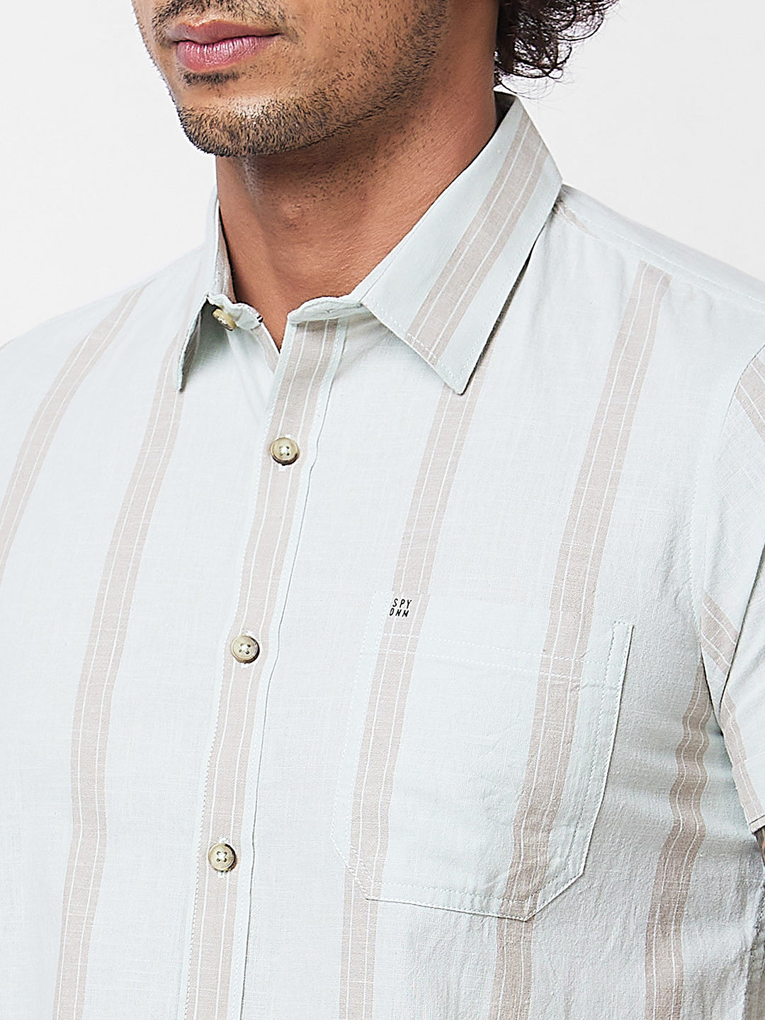 Spykar Green PRINTED HALF SLEEVE Shirt For Men