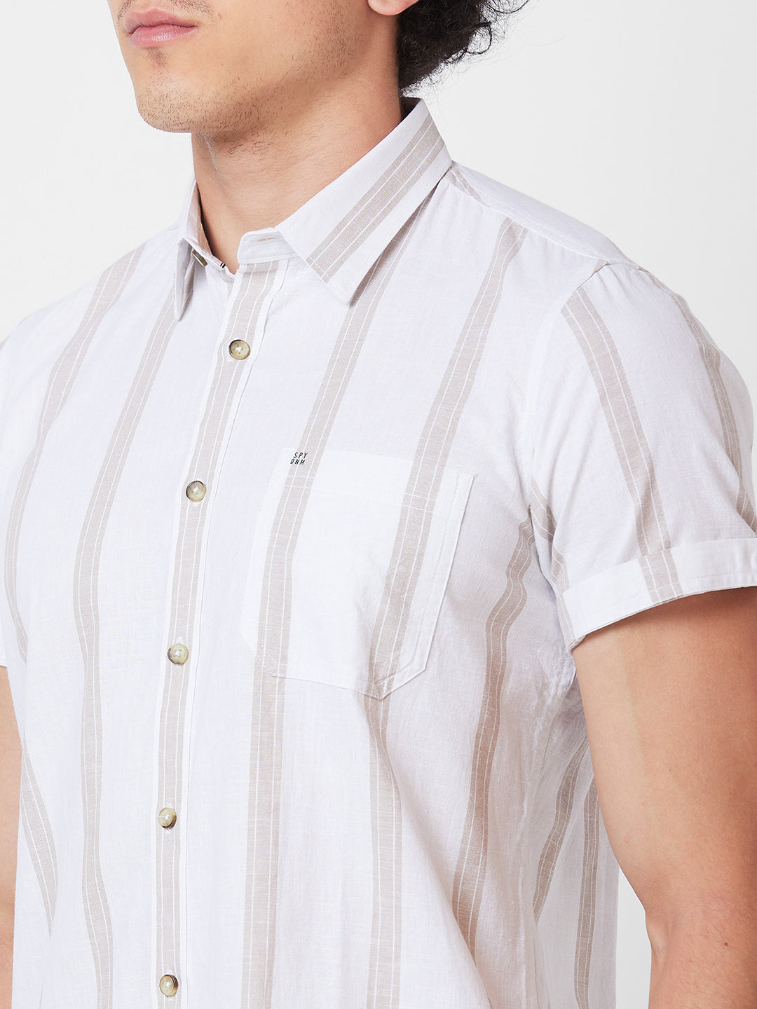 Spykar White PRINTED HALF SLEEVE Shirt For Men