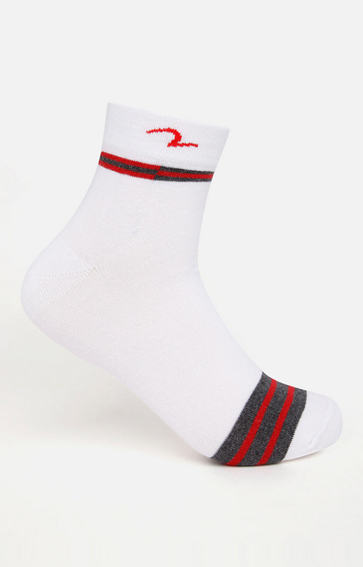 Spykar Grey & Green Striped Ankle Length Socks