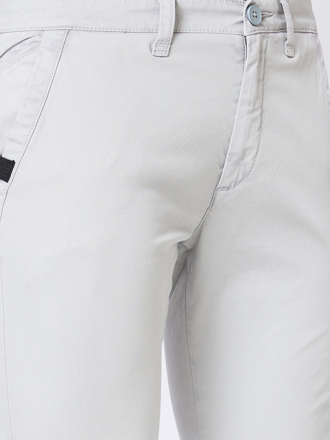 Spykar Mid Rise KANO Grey Trousers For Men