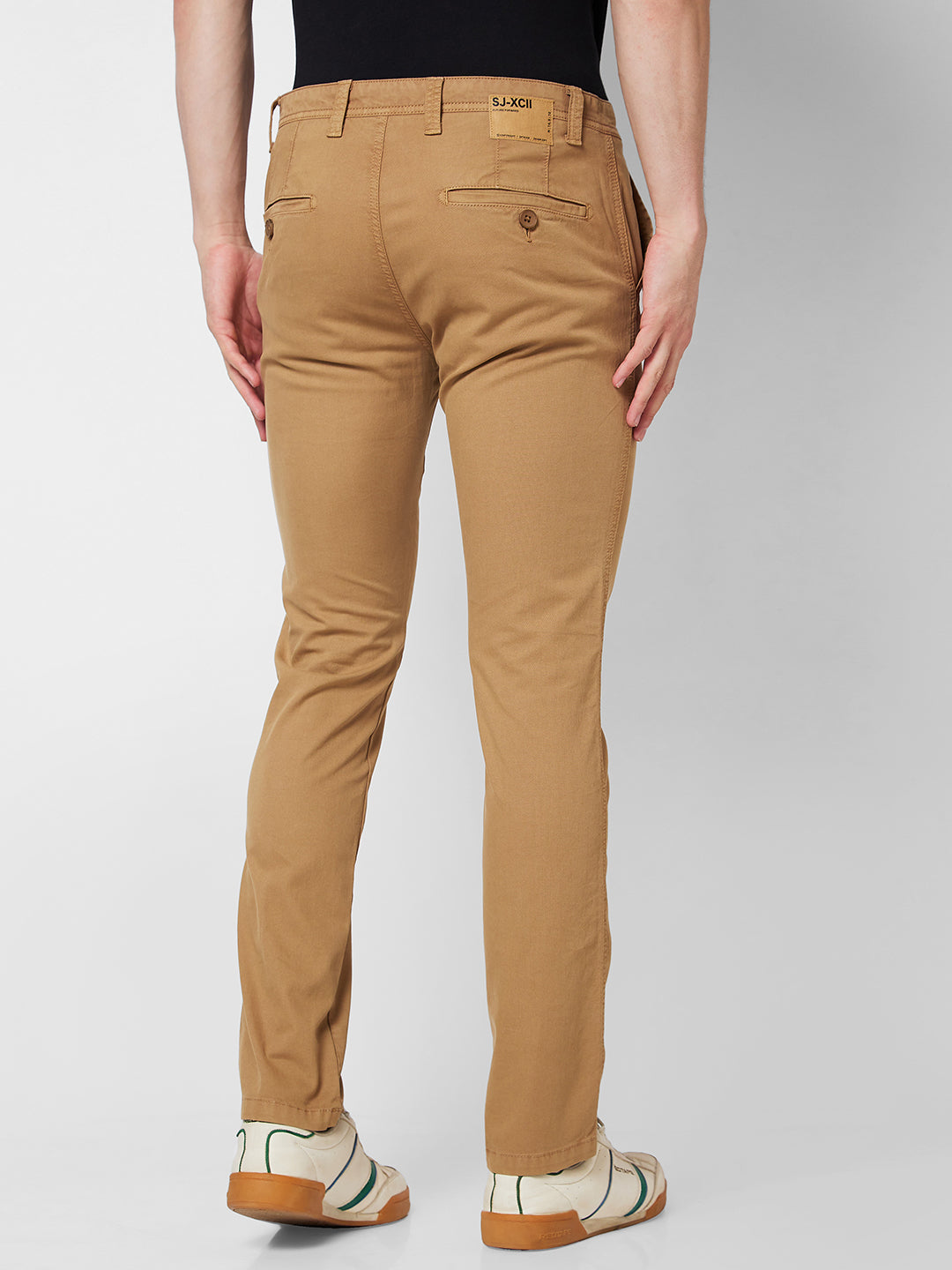 Spykar Mid Rise NEW RICO Khaki Trousers For Men