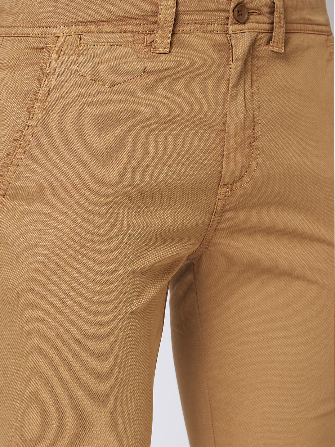 Spykar Mid Rise NEW RICO Khaki Trousers For Men