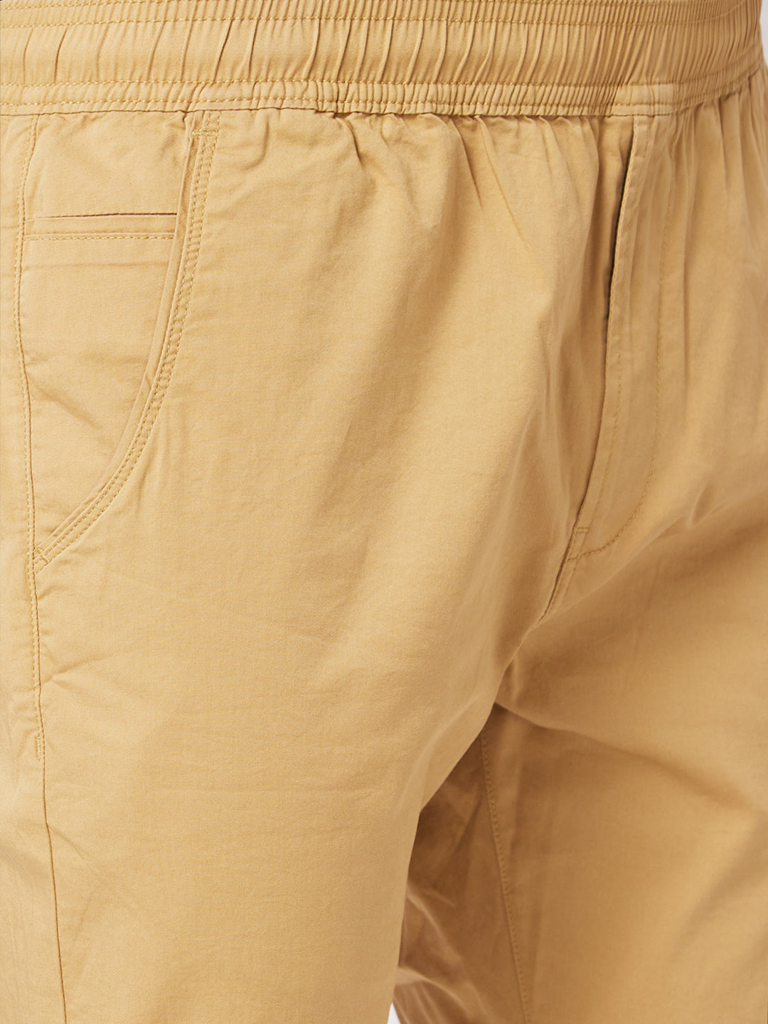 Spykar Mid Rise Khaki Trousers For Men