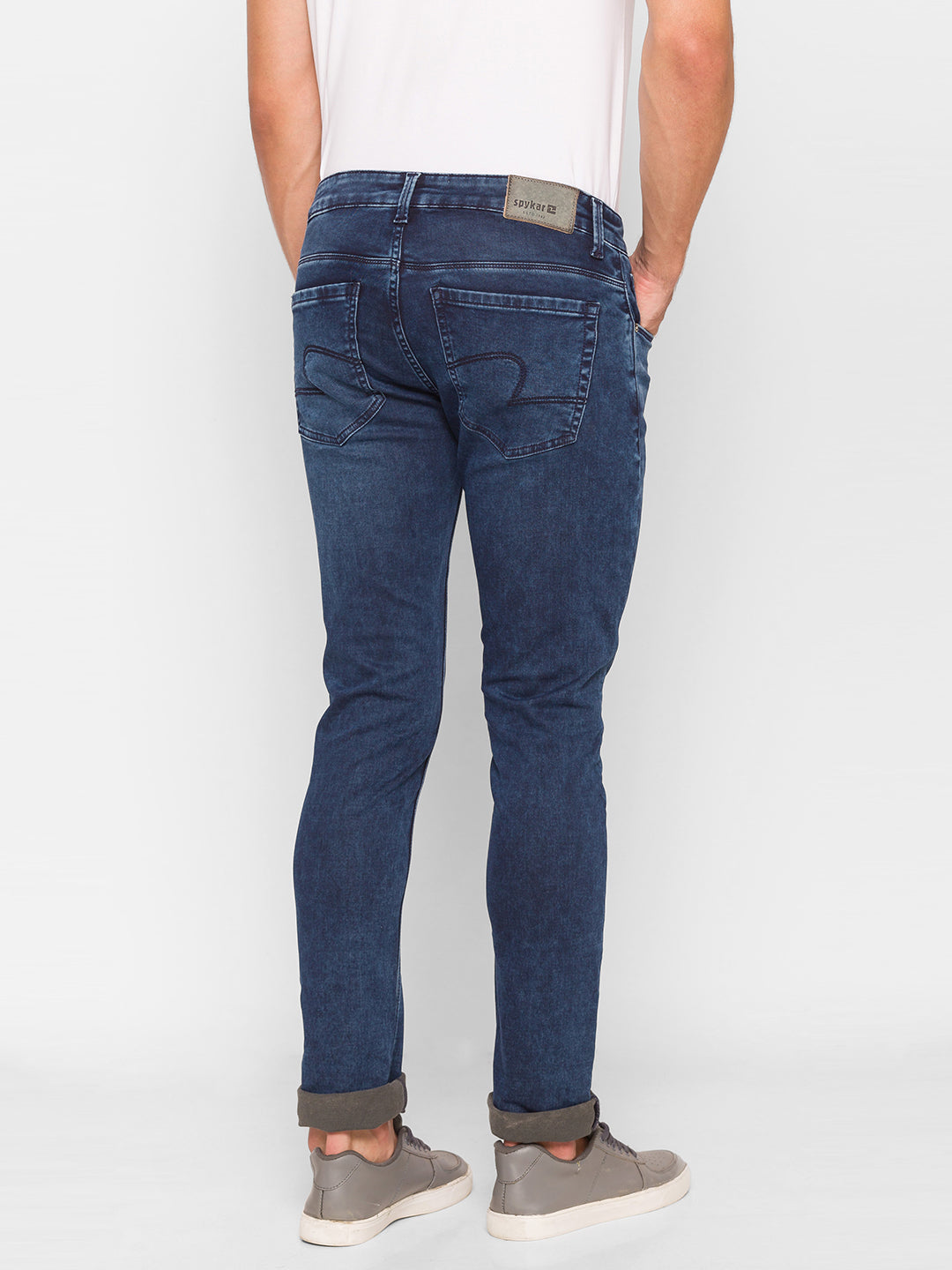 Spykar Men Blue Cotton Regular Fit Narrow Length Jeans (Rover)