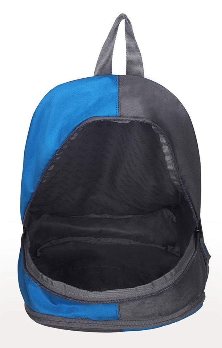 Spykar Grey and Blue Printed Backpack