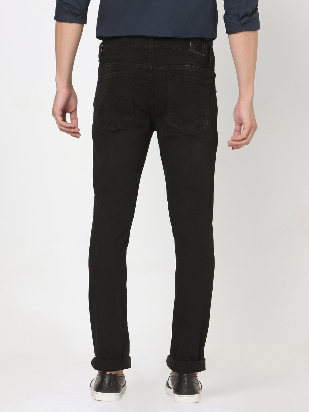 Spykar Men Black Cotton Slim Fit Narrow Length Jeans (Skinny)