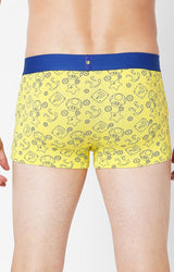 Men Premium Yellow Cotton Blend Printed Trunk- Underjeans By Spykar