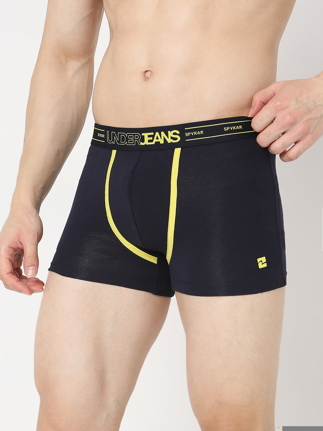 Underjeans by Spykar Men Premium Pack of 2 Navy - Dark Grey Trunk