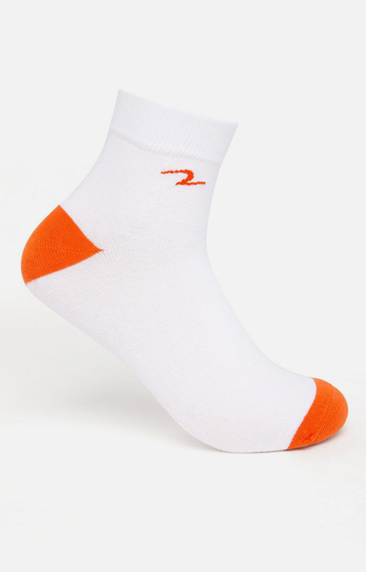 Spykar Orange & Navy Solid Ankle Length Socks