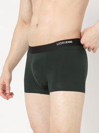 Underjeans by Spykar Men Super Premium Bonded Elastic Bottle Green Trunk