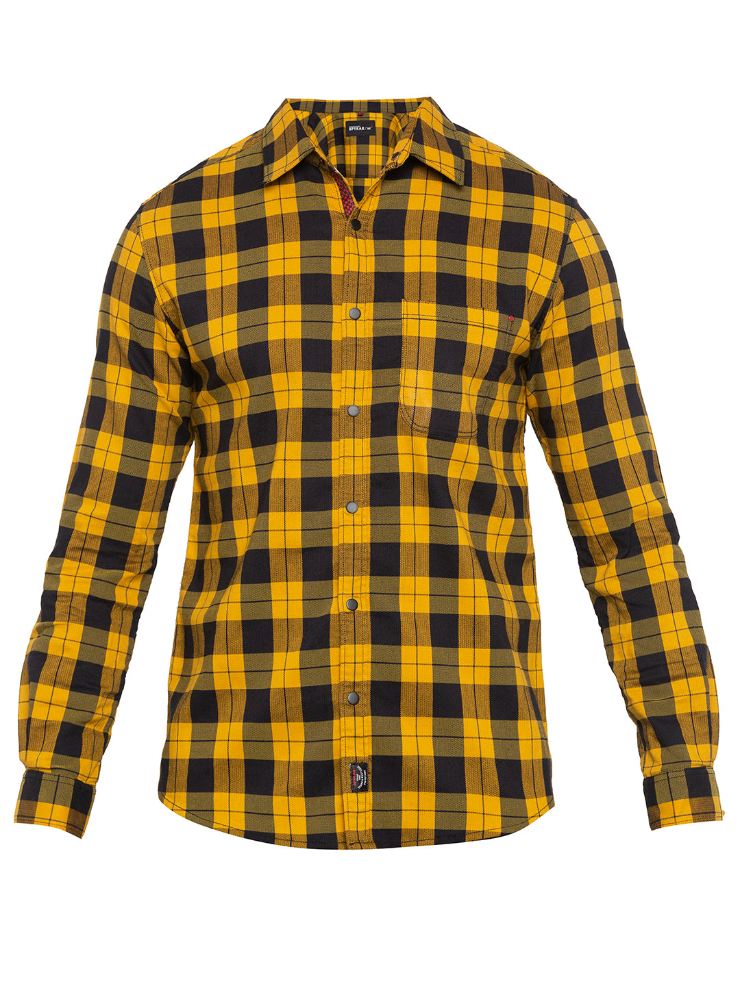 Spykar Men Mustard Polycotton Slim Fit Shirt