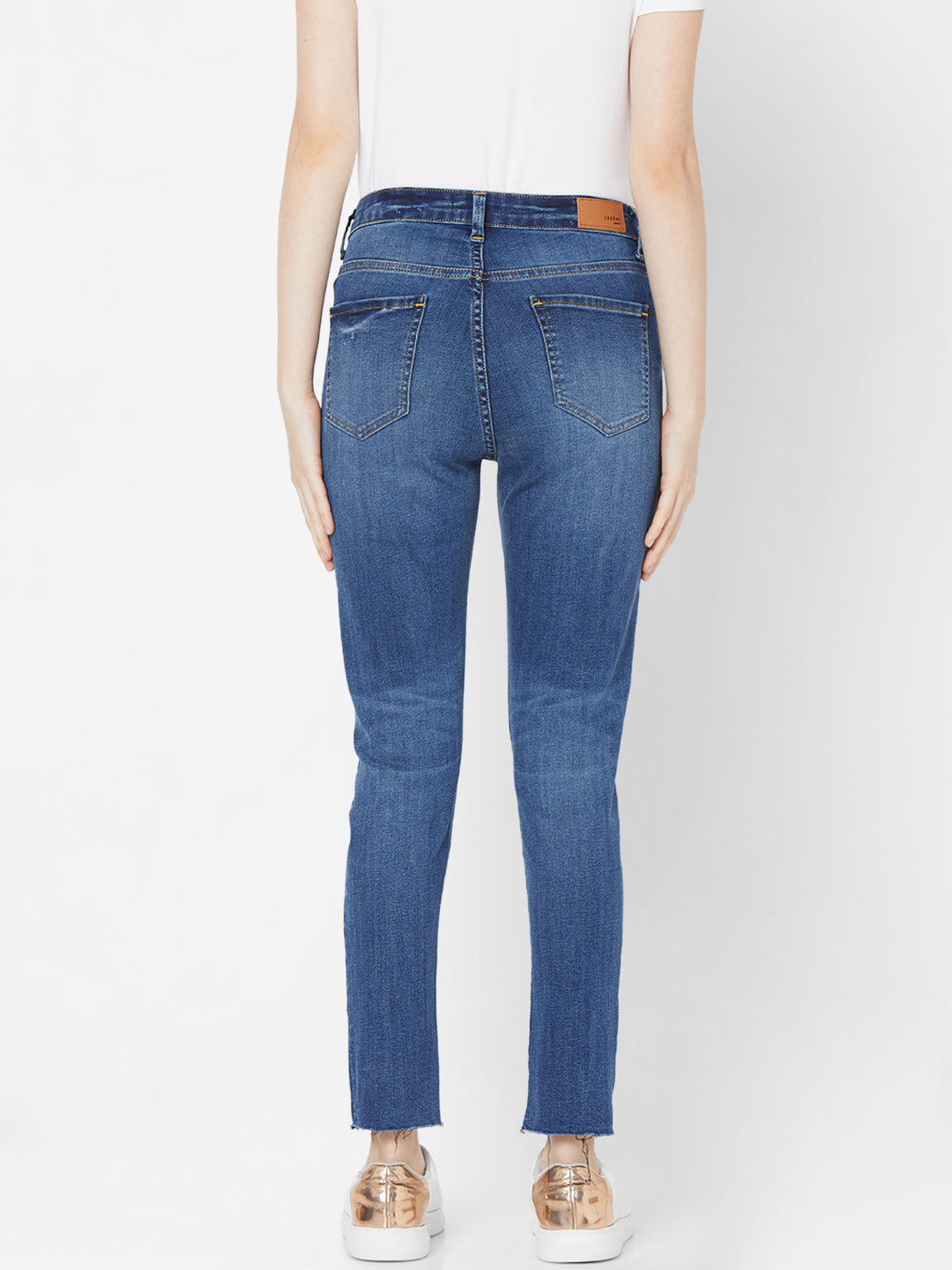 Spykar Women Mid Blue Solid Skinny Mid-Rise Jeans (Adora)