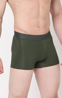 Underjeans By Spykar Men Green Solid Trunks