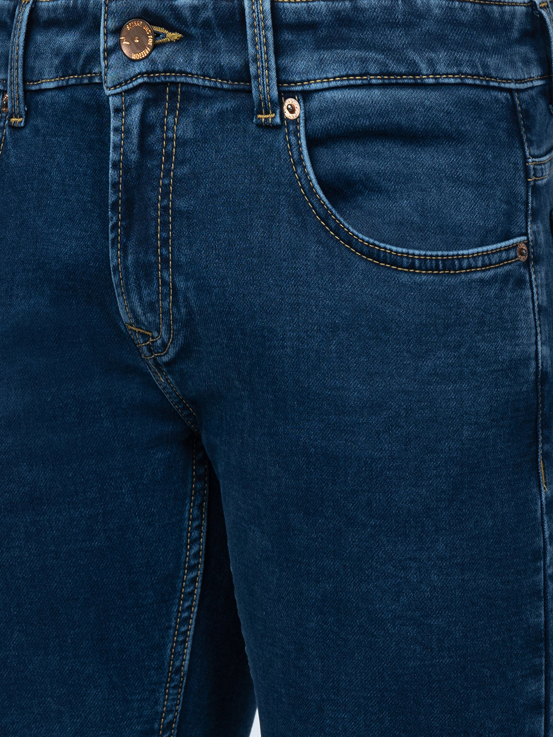 Spykar Men Indigo Blue Cotton Slim Fit Tapered Length Jeans (Kano)