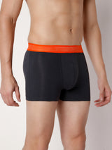 Men Premium Darkgrey Cotton Blend Trunk- Underjeans By Spykar