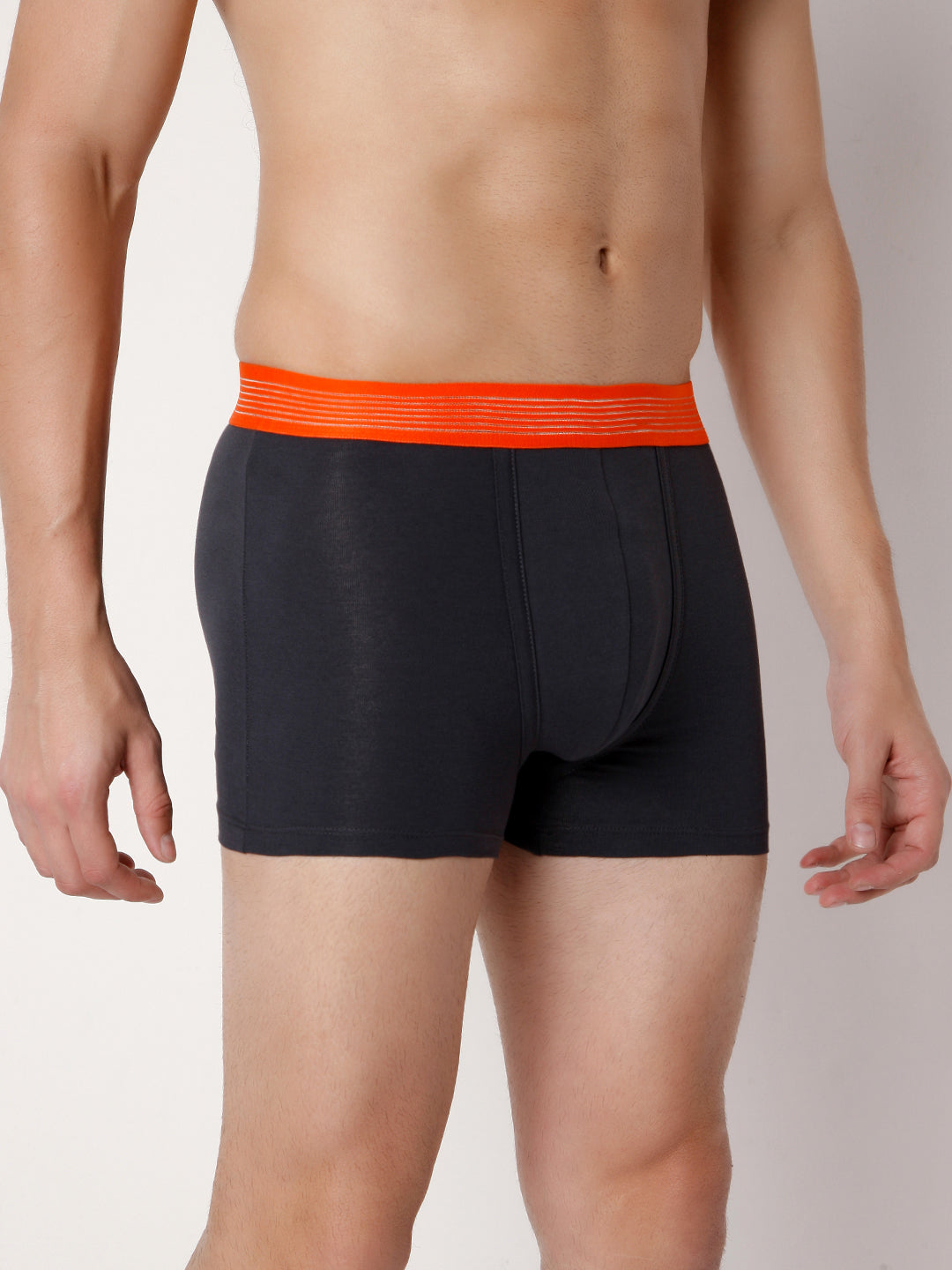 Men Premium Darkgrey Cotton Blend Trunk- Underjeans By Spykar