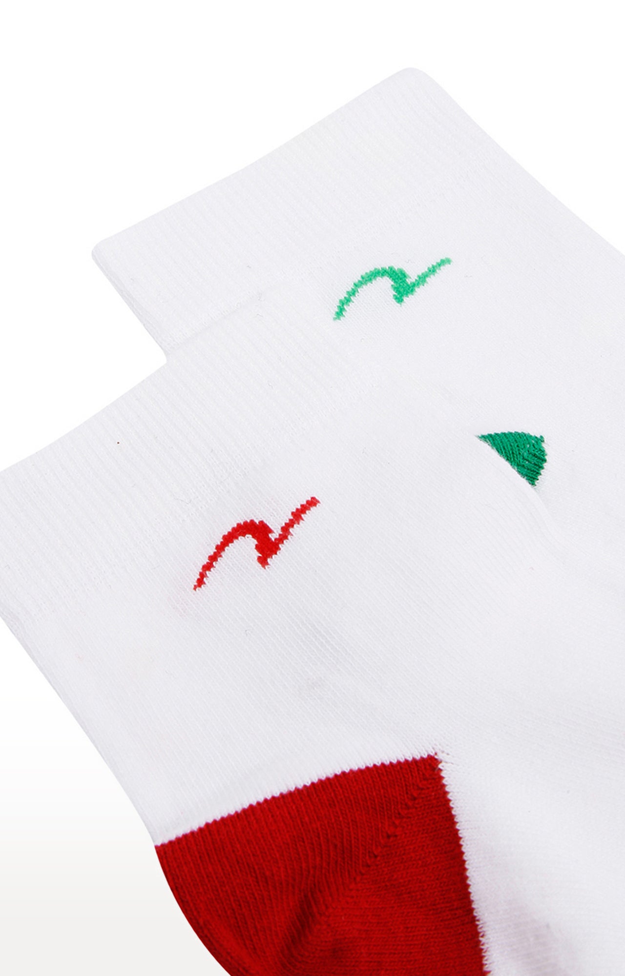 Spykar Green and Red Cotton Ankle Length Socks - Pack Of 2