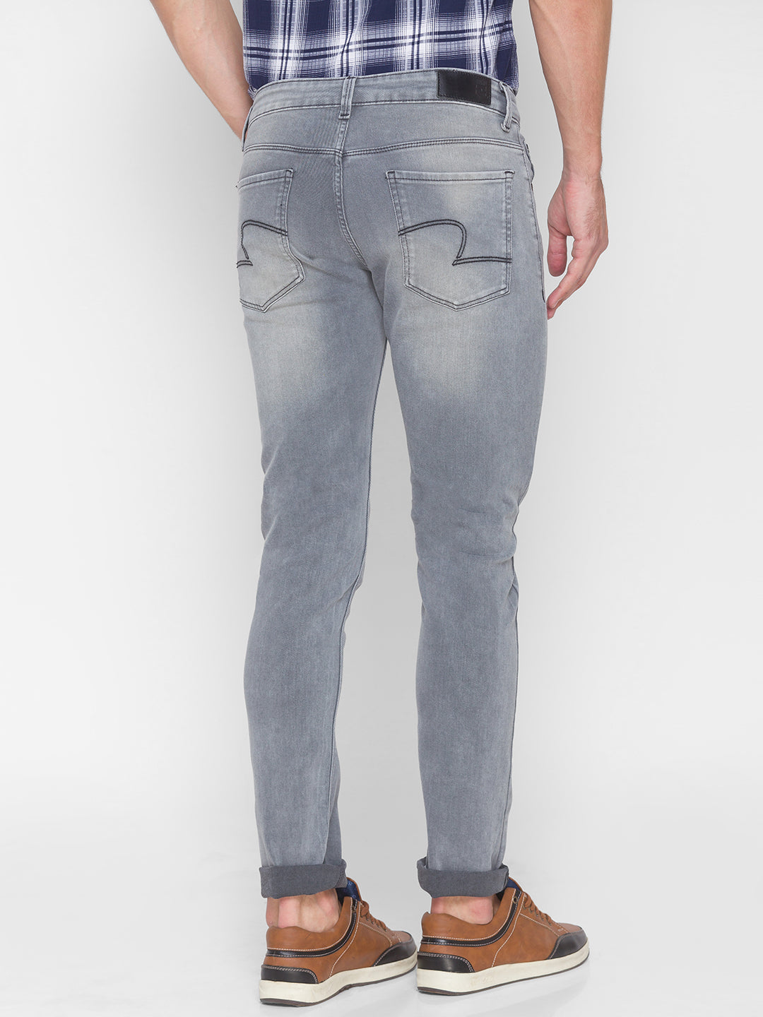 Spykar Grey Cotton Men Jeans (Skinny)