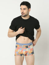 Underjeans By Spykar Men Super Premium Printed Bonded Elastic Orange Trunk
