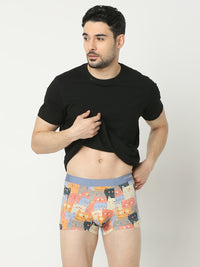 Underjeans By Spykar Men Super Premium Printed Bonded Elastic Orange Trunk
