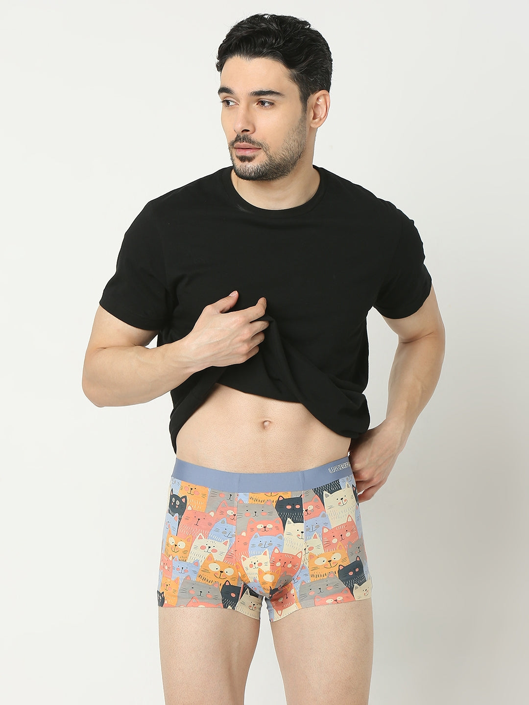 Underjeans By Spykar Men Super Premium Printed Bonded Elastic Orange Trunk