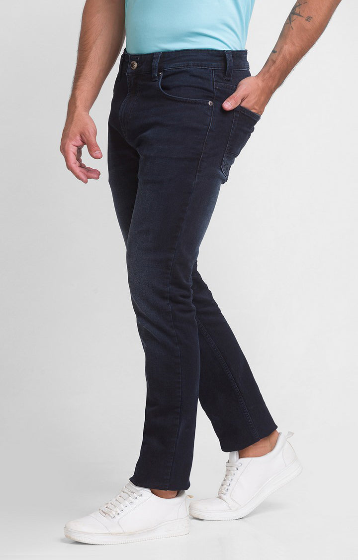 Spykar Blue Indigo Cotton Comfort Fit Straight Length Jeans For Men (Ricardo)