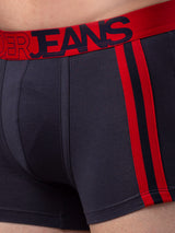 Men Premium Grey-Red Cotton Blend Trunk- Underjeans By Spykar