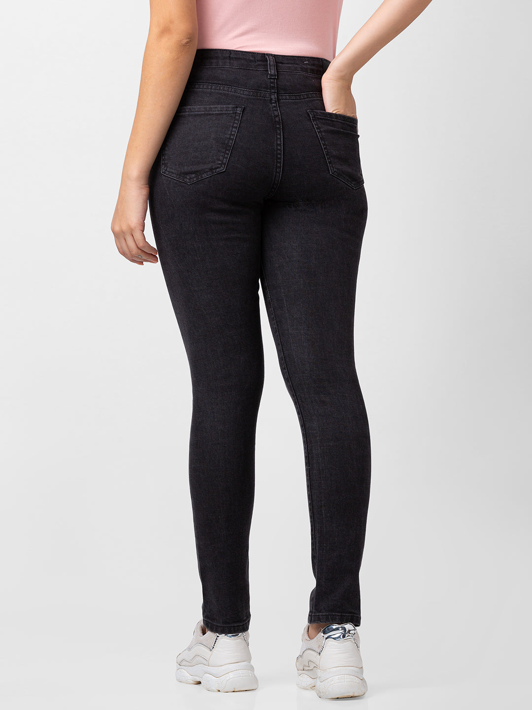 Spykar Women Black Lycra Skinny Fit Regular Length Jeans (Adora)