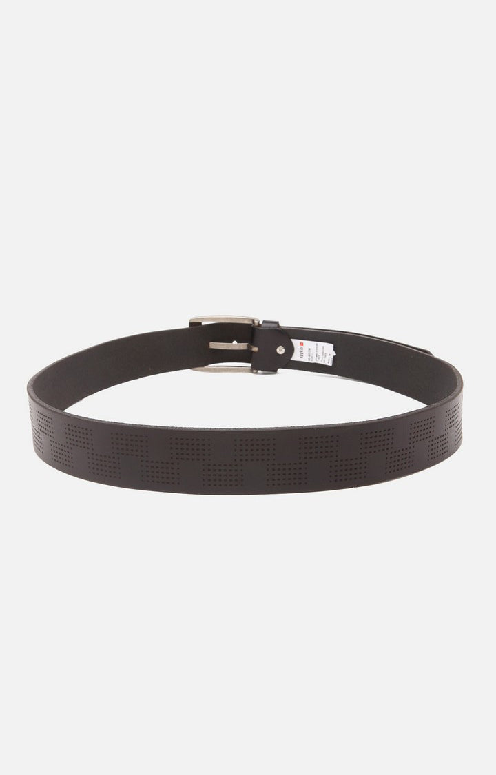 Spykar Men Black Genuine Leather Belt