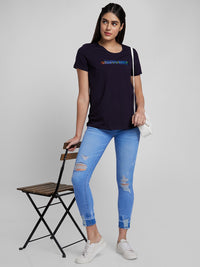 Spykar Women Mid Blue Lycra Slim Fit Regular Length Jeans (Alicia)