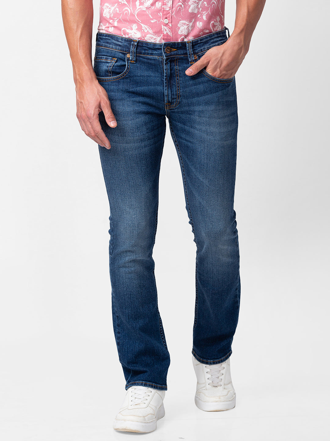 Spykar Men Dark Blue Cotton Comfort Fit Regular Length Jeans (Rafter )