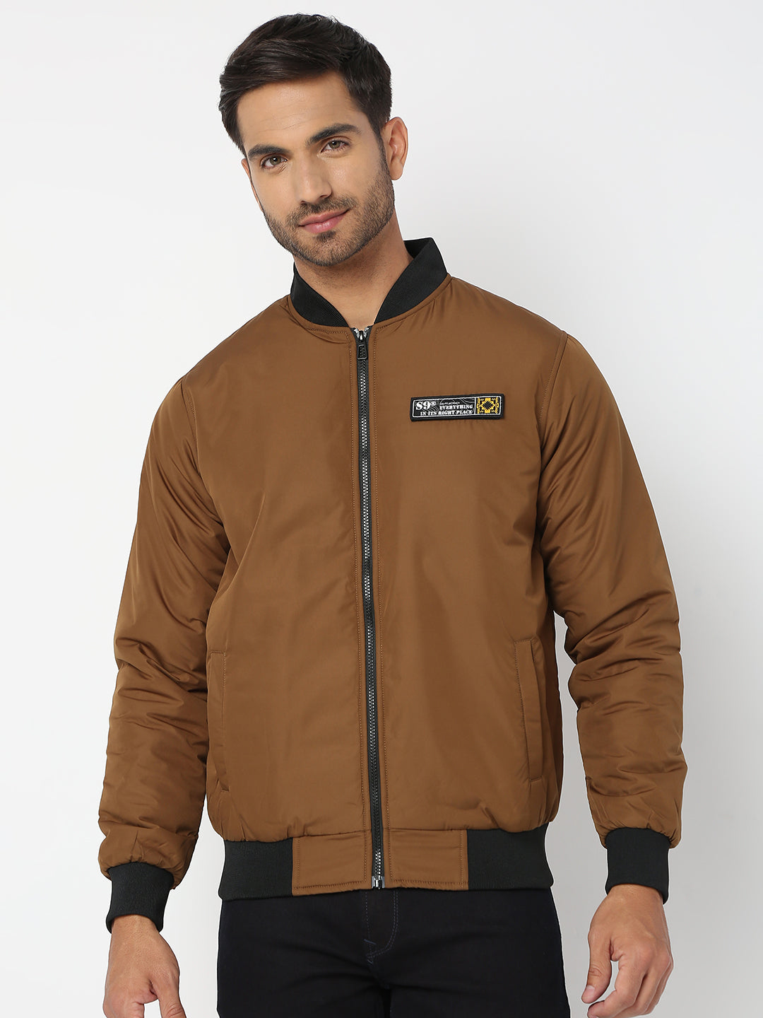 Spykar Men Bronze Nylon Regular Fit Jacket