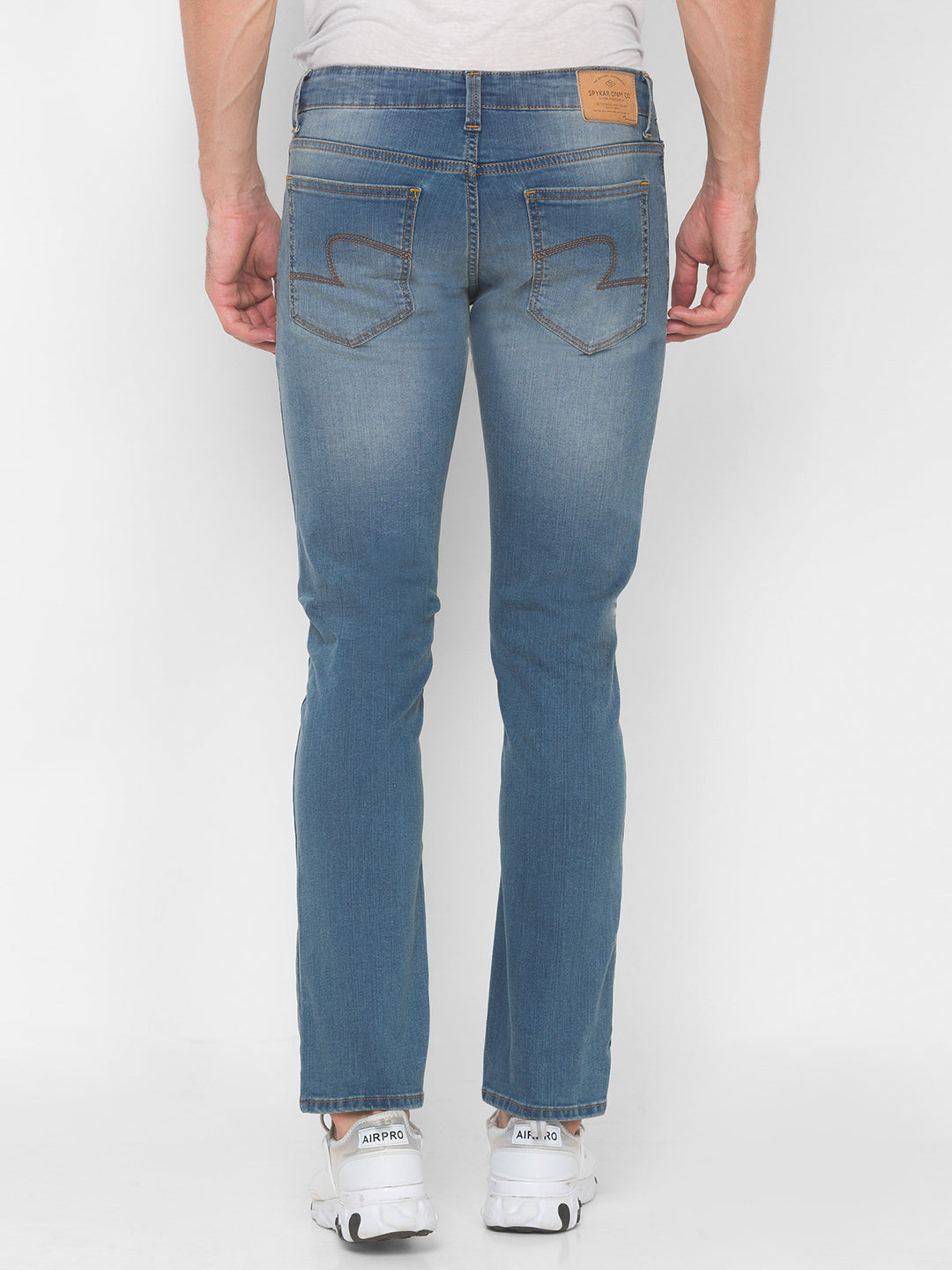 Spykar Men Vintage Blue Solid Relaxed Mid-Rise Jeans (Ricardo)