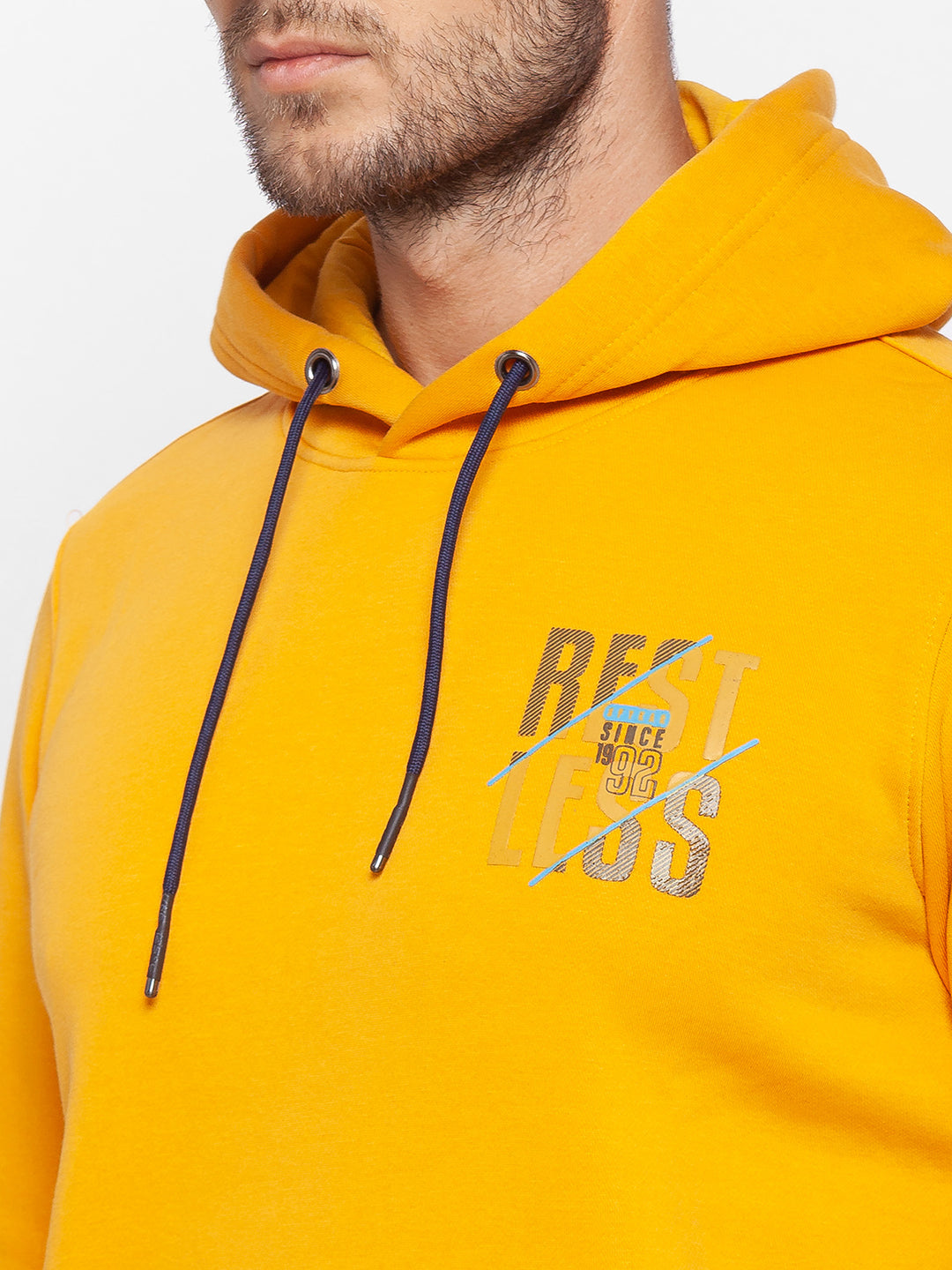 Spykar Yellow Cotton Sweatshirt For Men