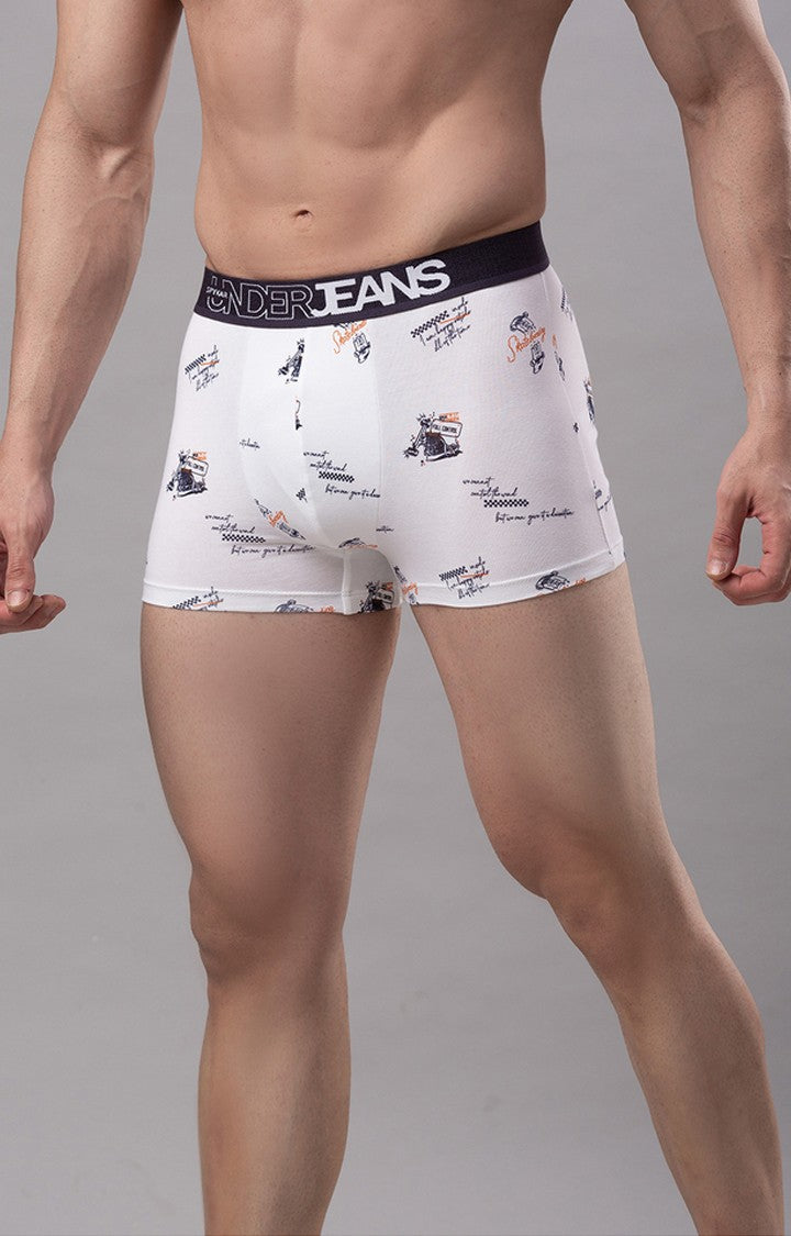 Underjeans By Spykar Men White Solid Trunks