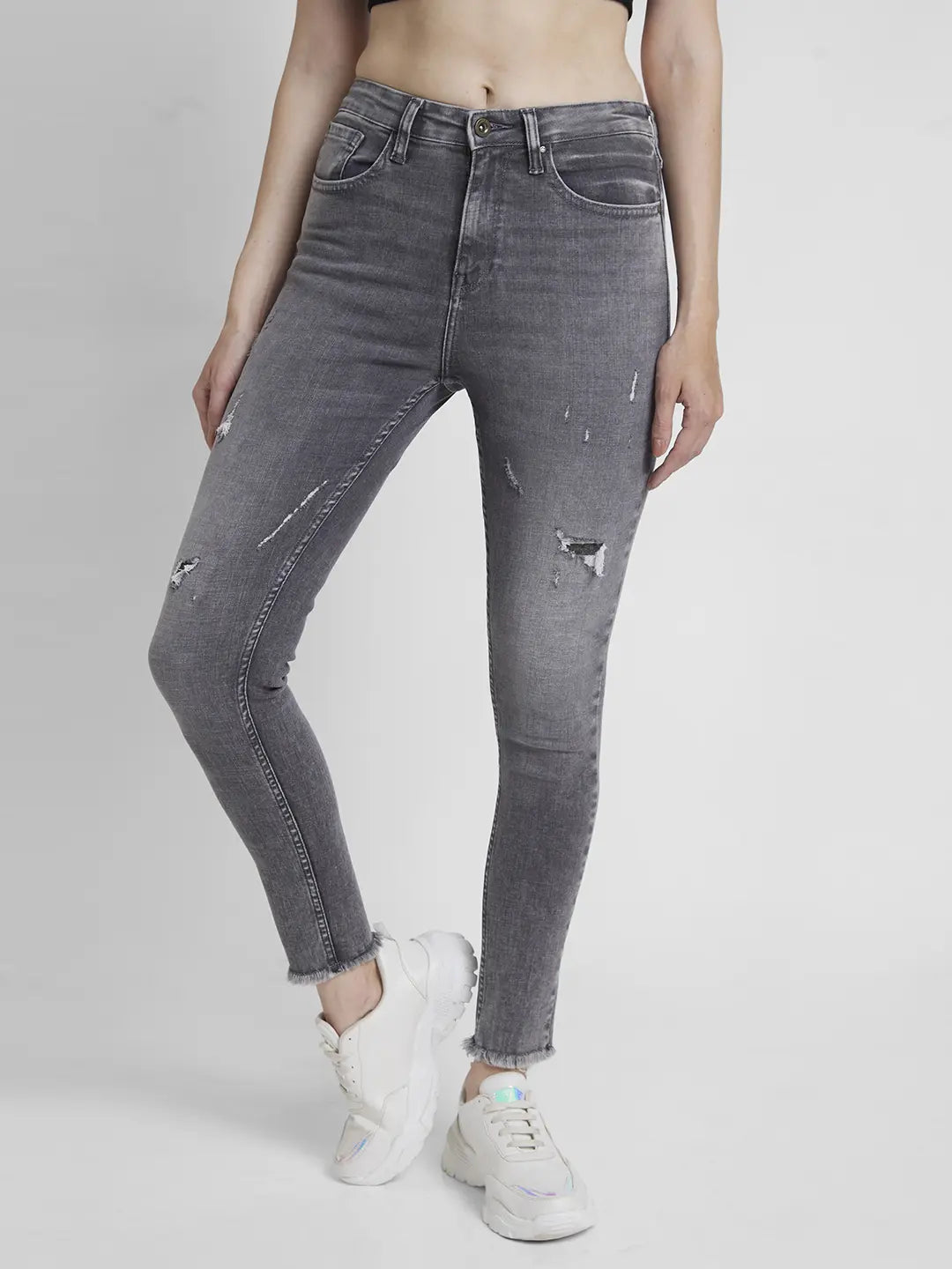 Grey ripped jeans topshop hot sale